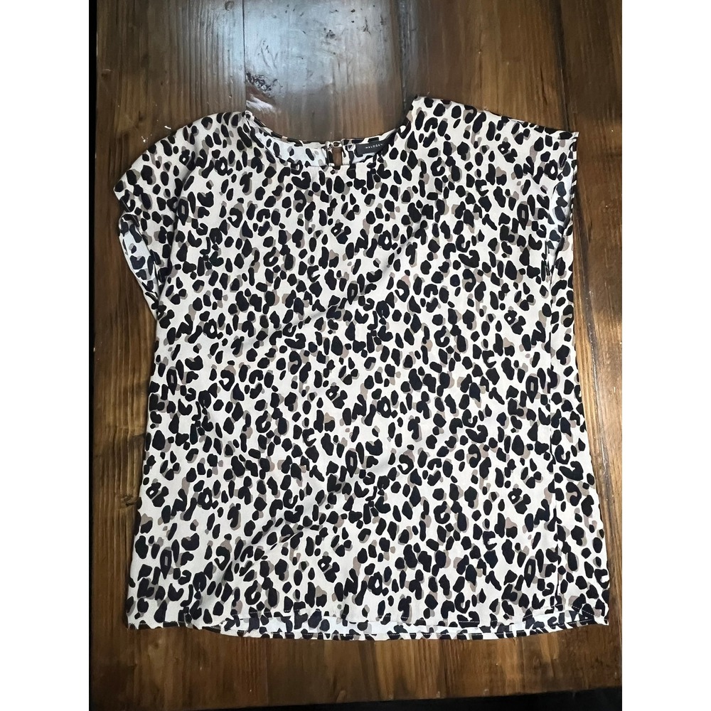 Halogen‎ Leopard Print Sleeveless Blouse Tan Black HA410535MI Womens Large